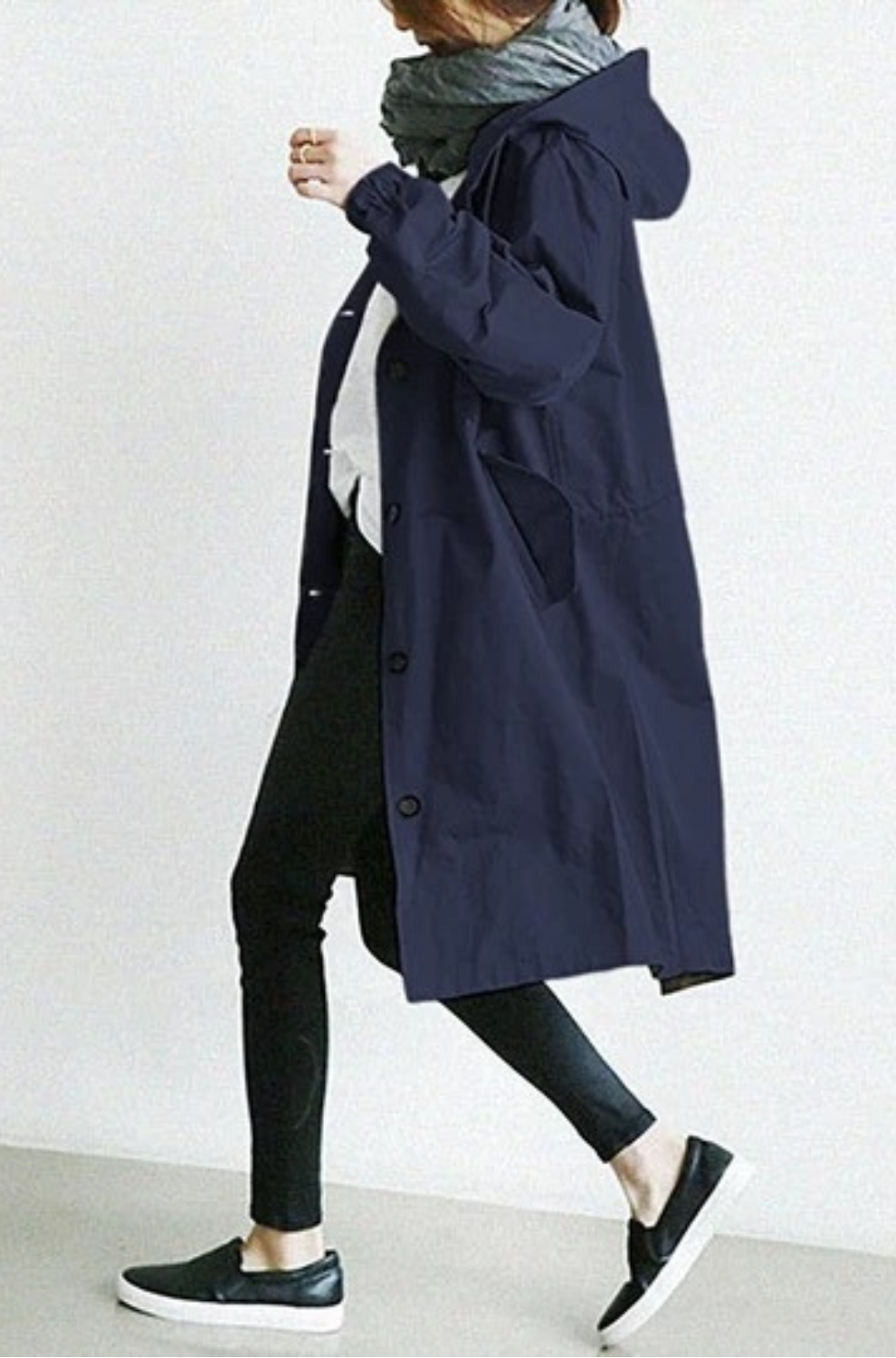 Trench-Coat Coupe-Vent Finition Imperméable pour Femme
