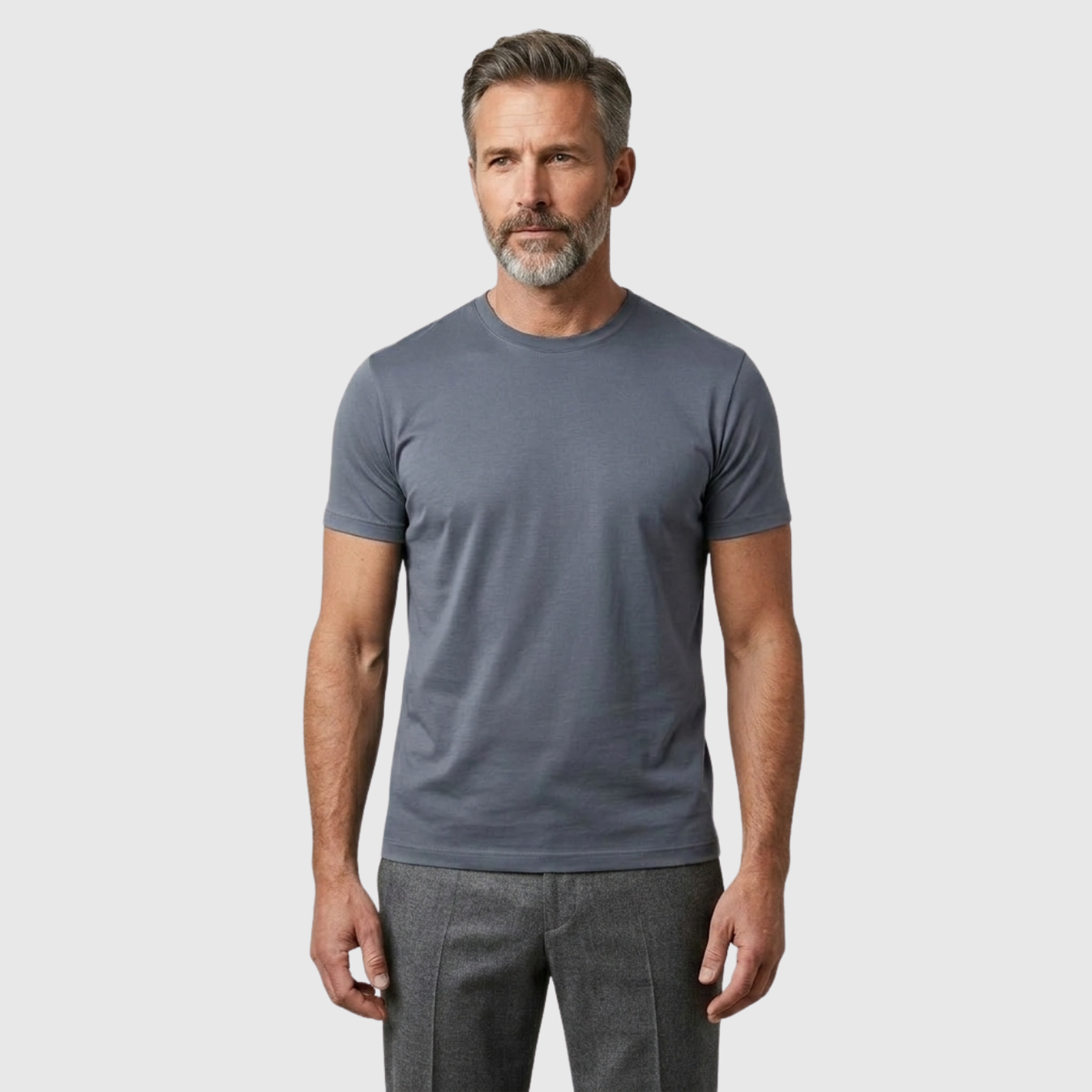 T-shirt homme coton manches courtes col rond coupe droite