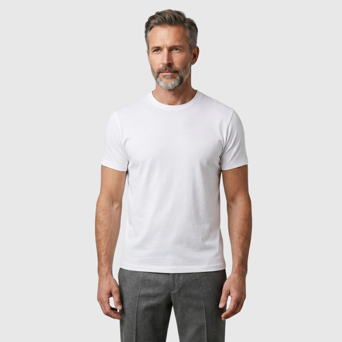 T-shirt homme coton manches courtes col rond coupe droite