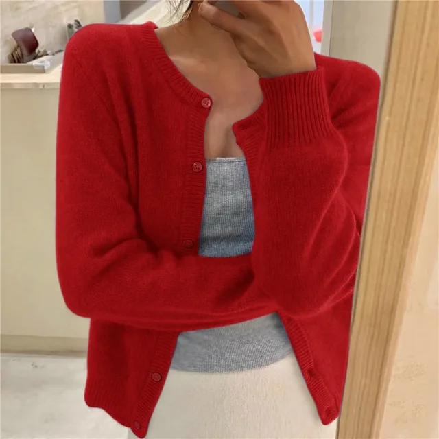 Cardigan Sydney da donna in maglia fine, vestibilità ampia ed eleganza naturale