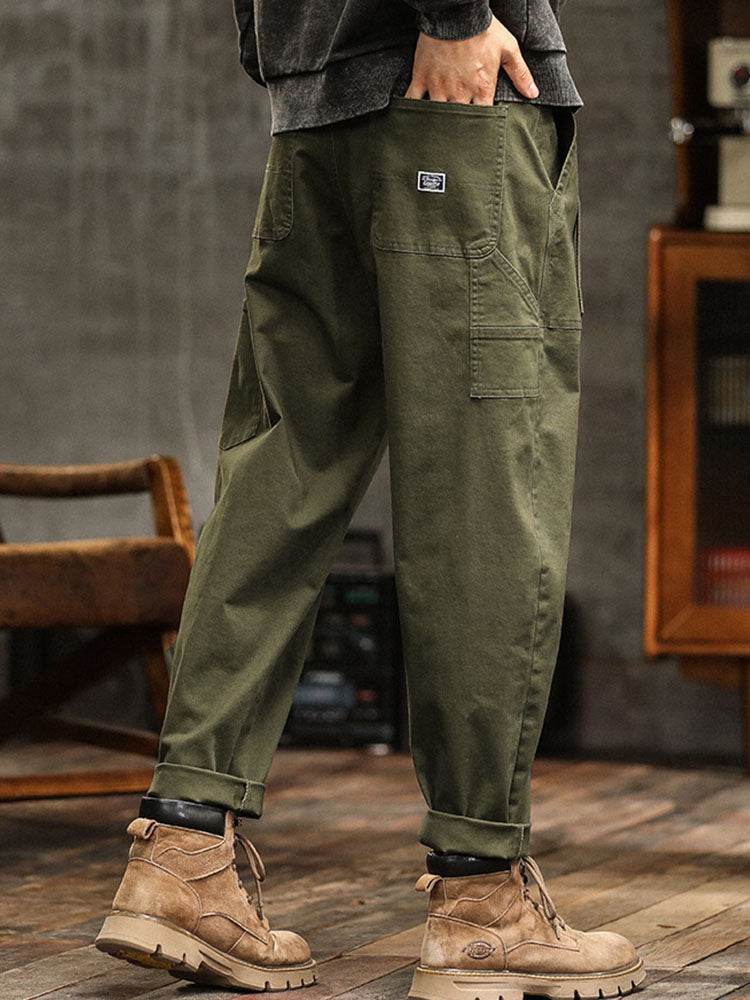 Pantalon cargo homme coton stretch utilitaire coupe modern
