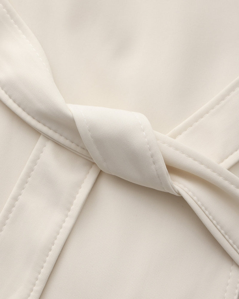 Trench-Coat Larges Revers Ceinture Amovible pour Femme