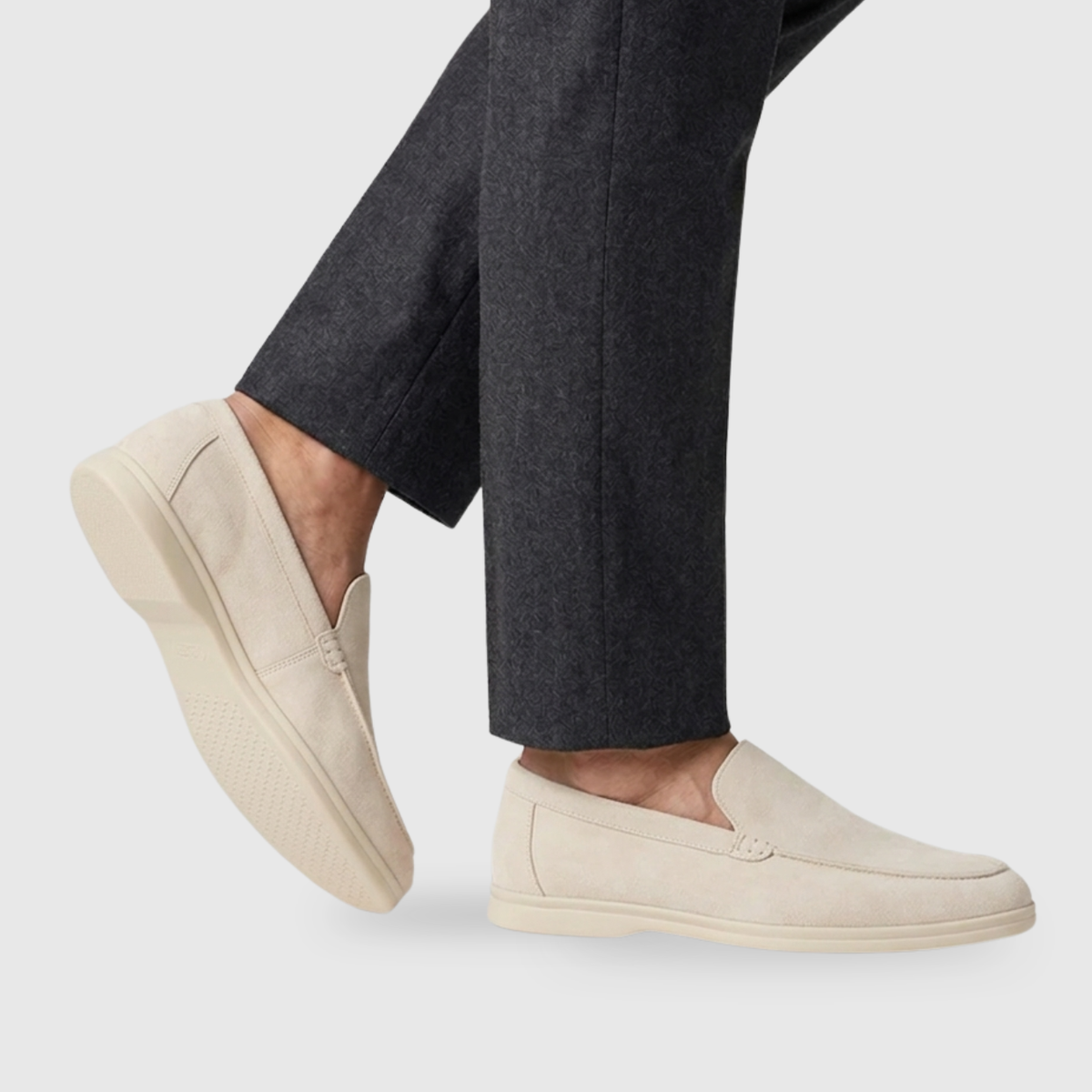 Mocassins homme daim à enfiler semelle souple style casual élégant