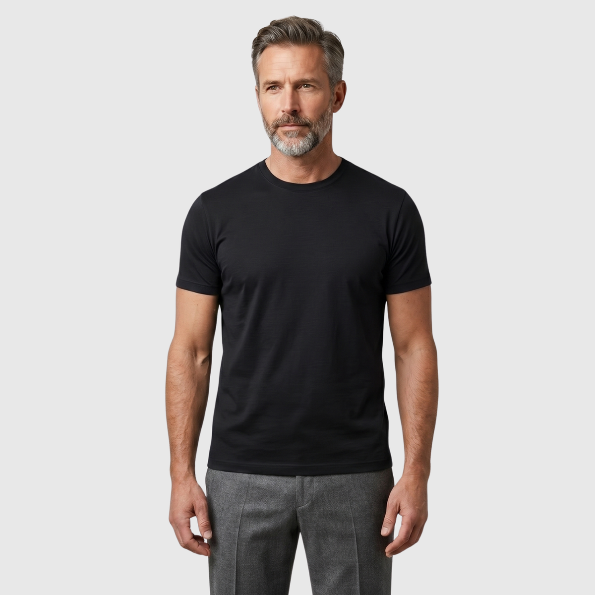 T-shirt homme coton manches courtes col rond coupe droite
