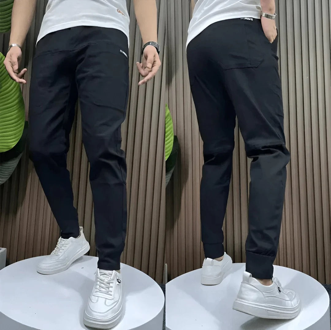 Pantalon cargo homme tissu élastique souple coupe moderne