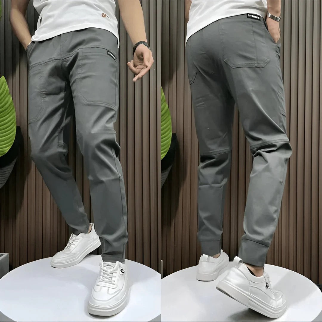 Pantalon cargo homme tissu élastique souple coupe moderne