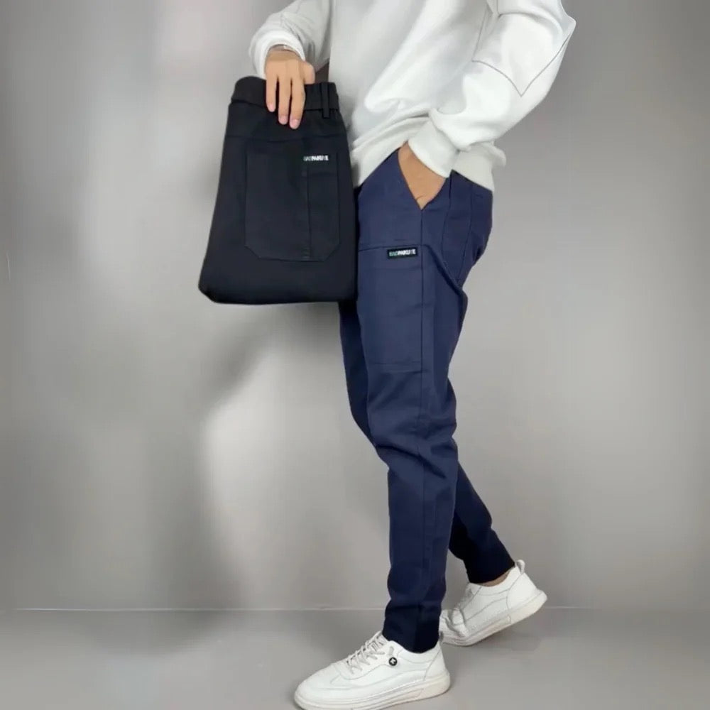 Pantalon cargo homme tissu élastique souple coupe moderne