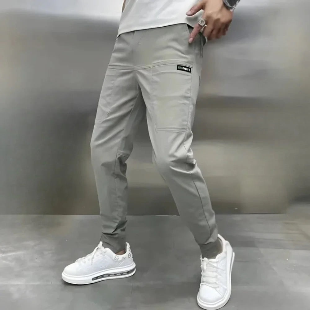 Pantalon cargo homme tissu élastique souple coupe moderne