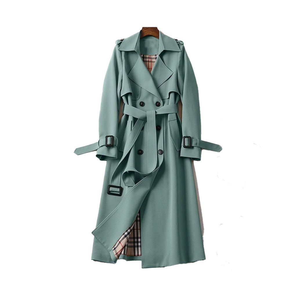 Trench-coat femme long double boutonnage coupe structurée