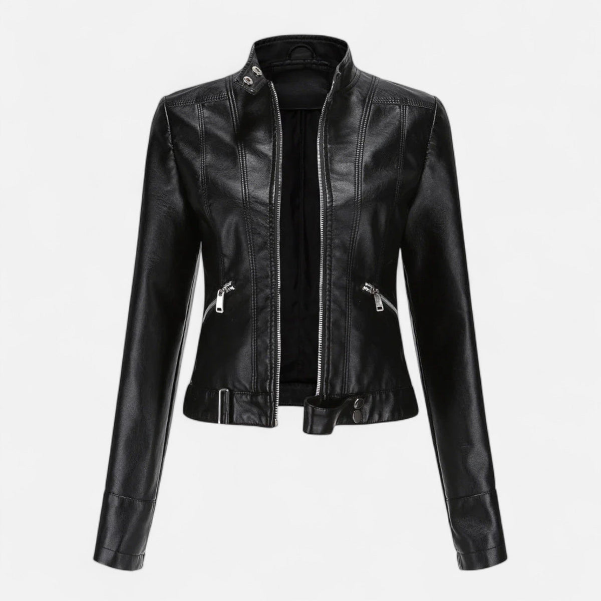 Veste femme cuir premium coupe cintrée élégance raffinée