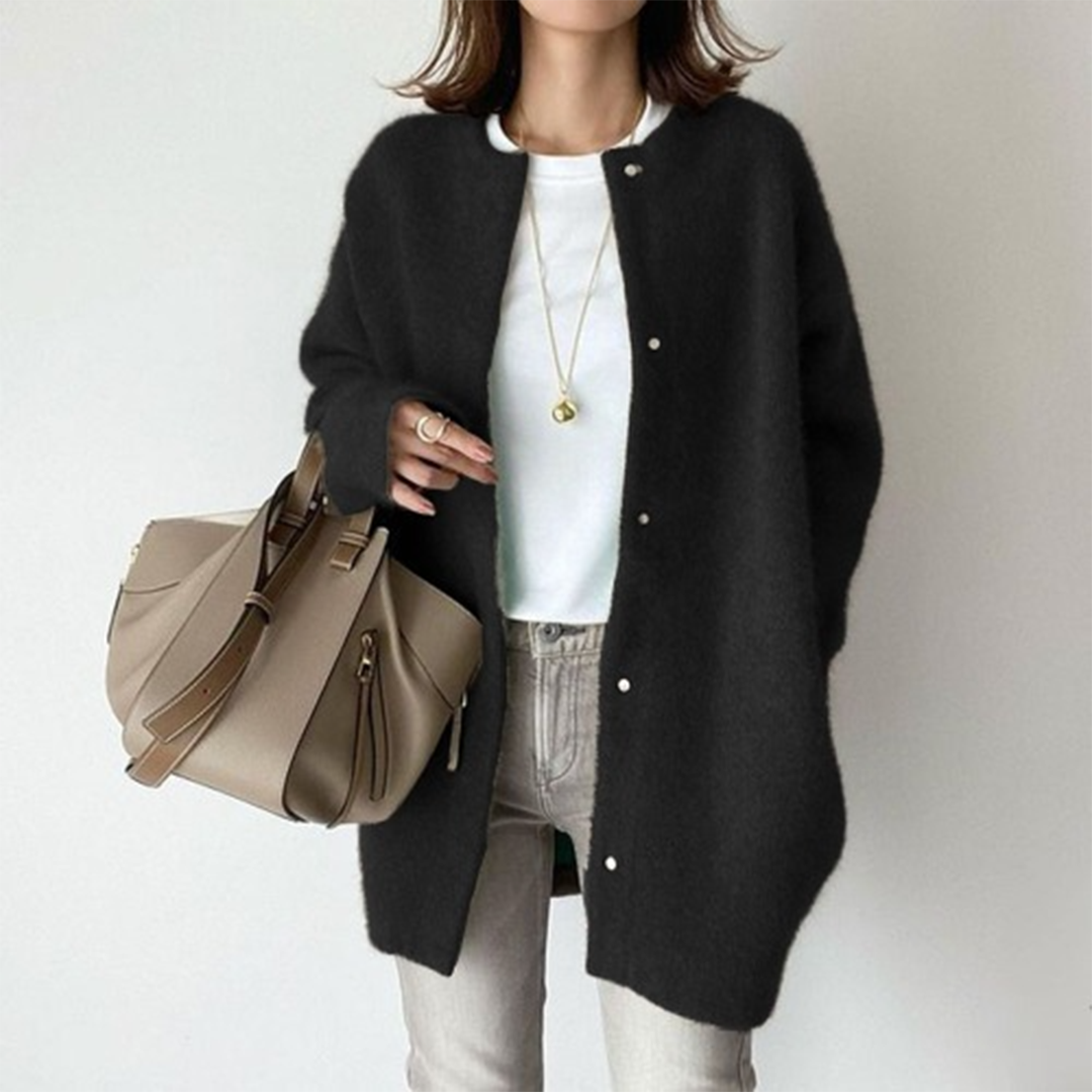 Elegant, lightweight, warm women's cashmere cardigan with refined style