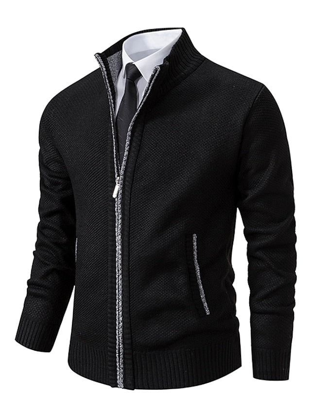 Cardigan zippé homme regular fit maille douce et chaude