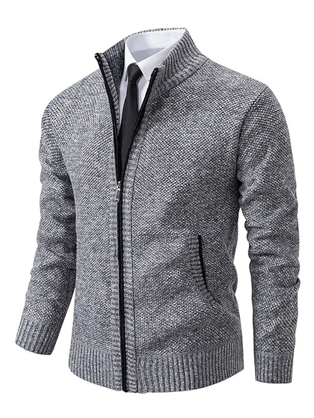 Cardigan zippé homme regular fit maille douce et chaude