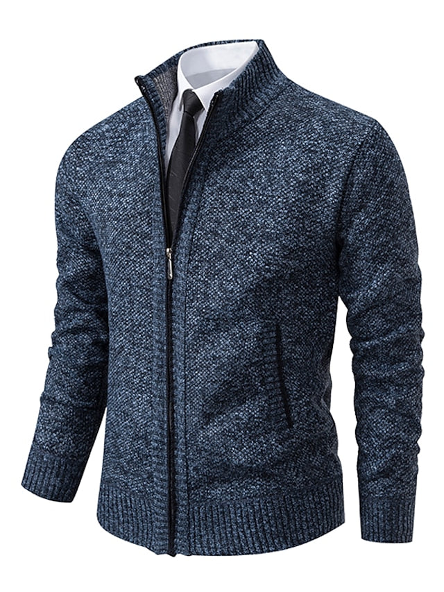 Cardigan zippé homme regular fit maille douce et chaude