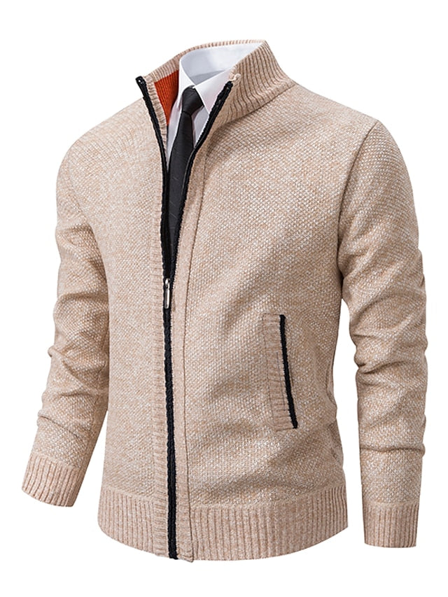 Cardigan zippé homme regular fit maille douce et chaude