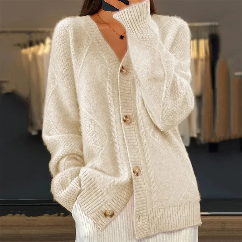 Gilet en Maille Fine Encolure en V pour Femme