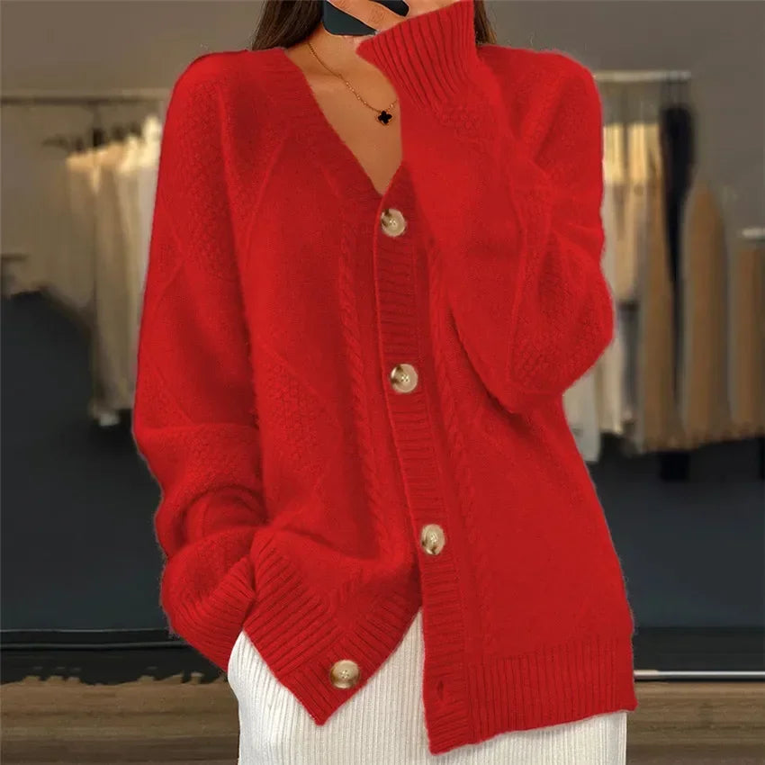 Gilet en Maille Fine Encolure en V pour Femme