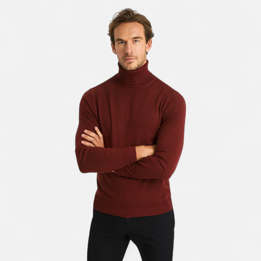 Men’s premium cotton turtleneck, timeless winter refinement