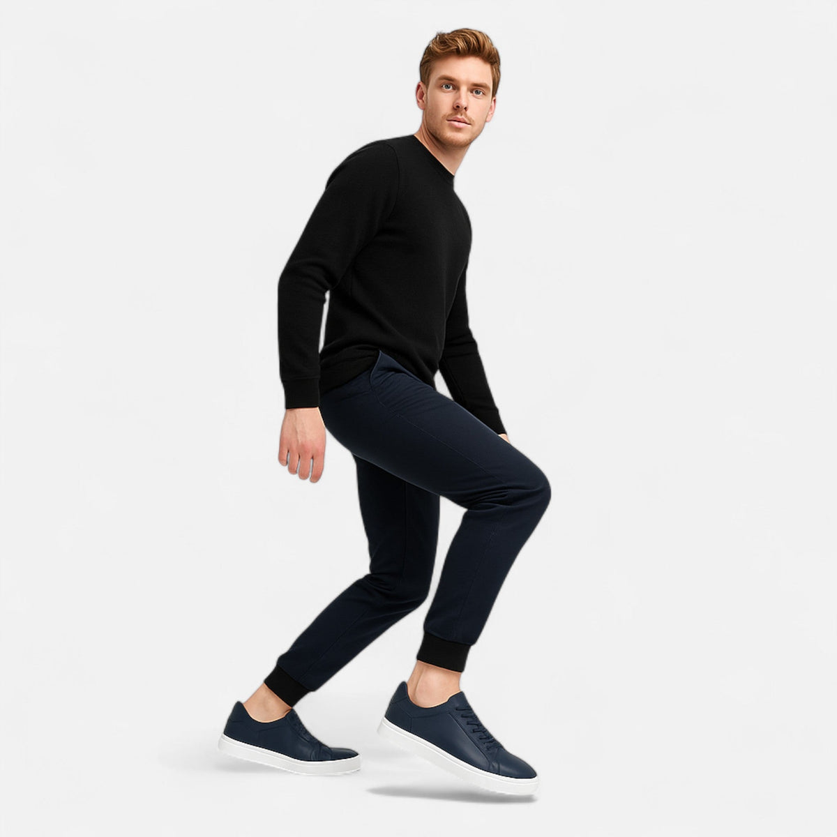 Sneakers en Cuir Semelle Confort Sans Lacets pour Homme