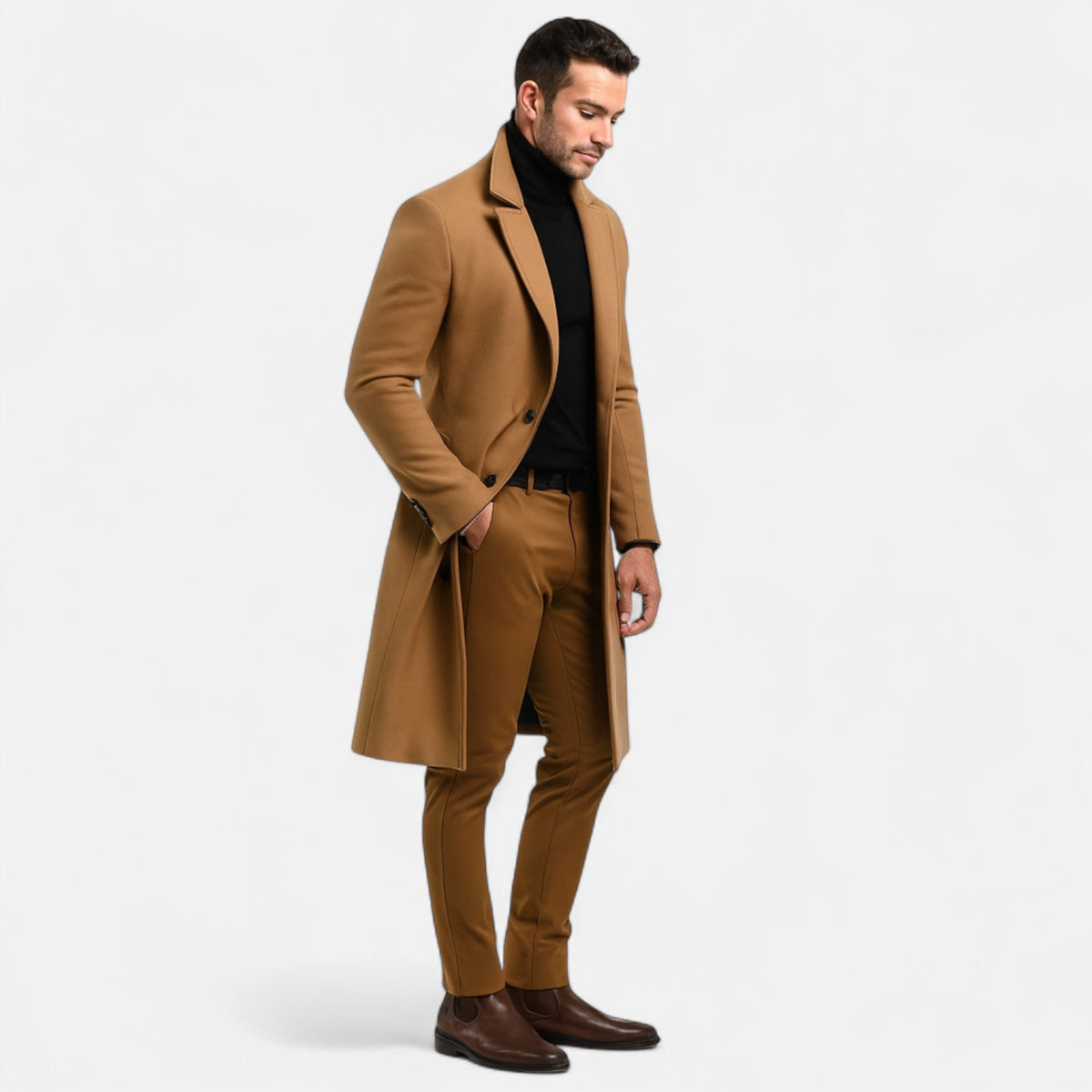 Manteau Classique Revers Structurés Doublure Intégrale pour Homme