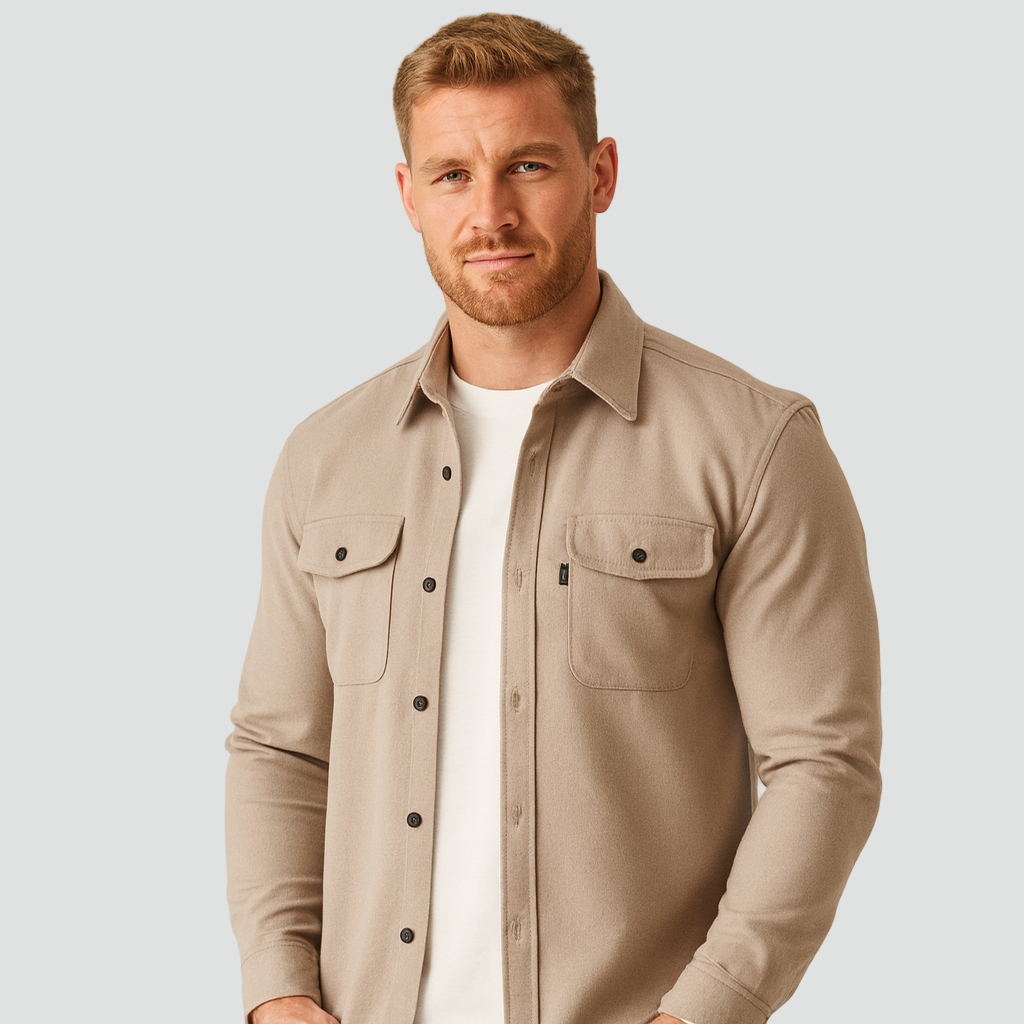 Overshirt homme poches poitrine polyvalent style contemporain