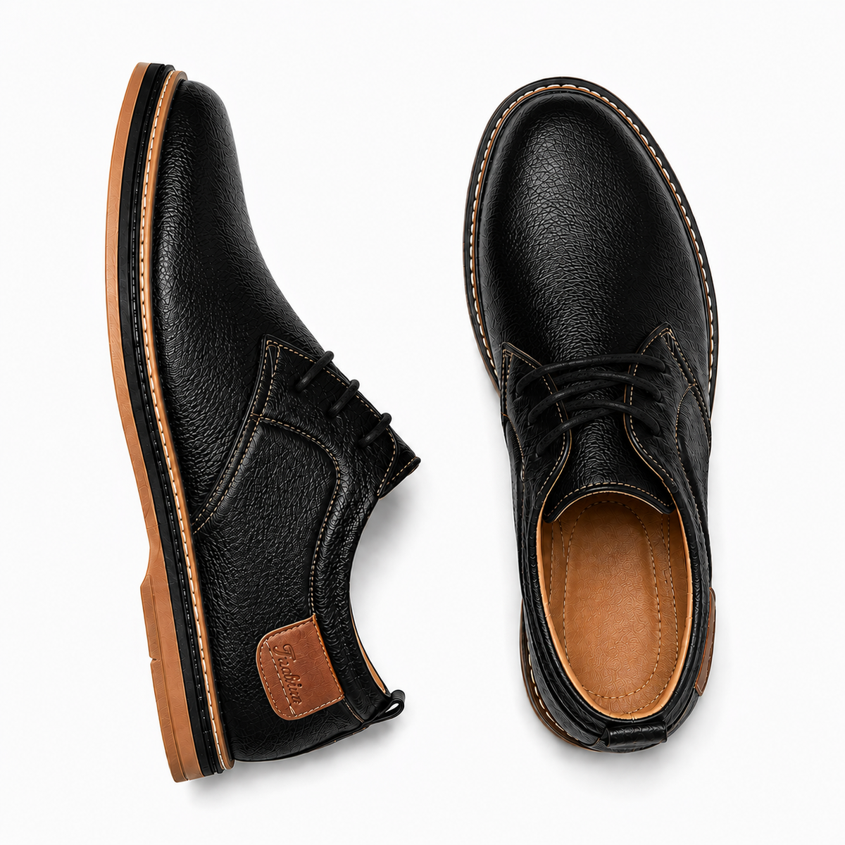 Men's handmade leather shoes with premium artisanal stitching