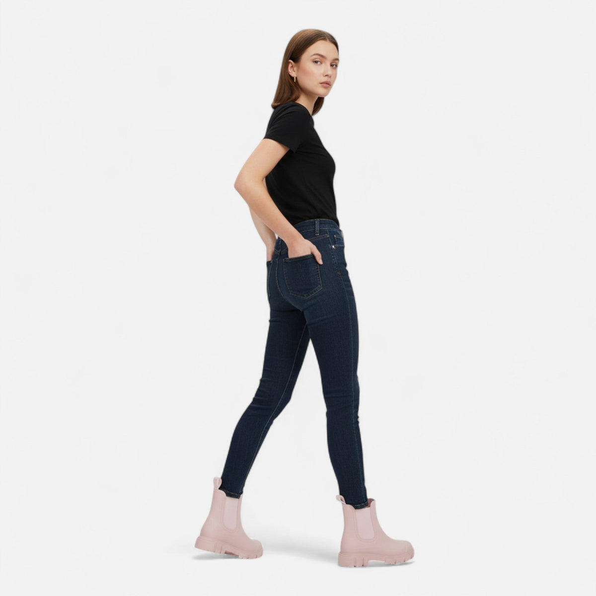Botas de lluvia impermeables para mujer, elegancia clásica e intemporal