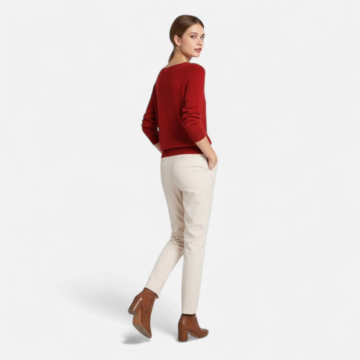Pull femme mérinos col rond ajusté douceur et élégance