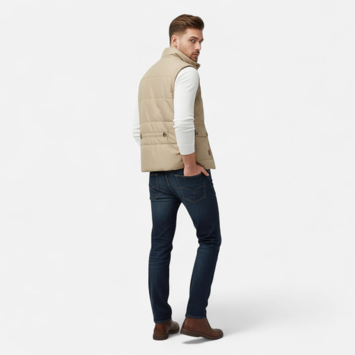 Gilet sans manches homme bodywarmer élégant coupe sobre