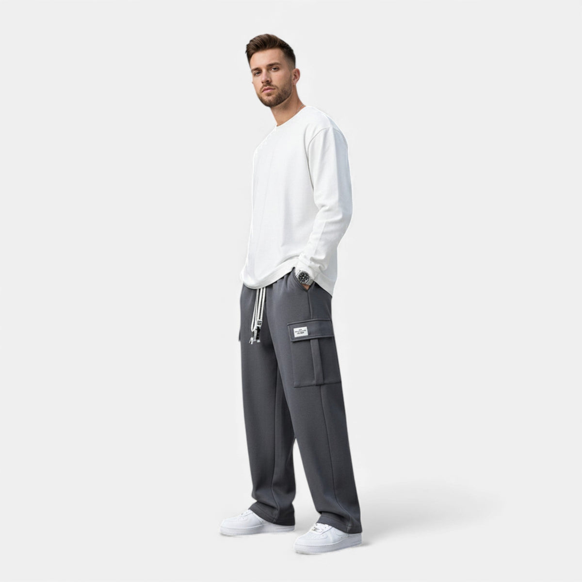 Jogger cargo homme coupe large streetwear décontracté confort
