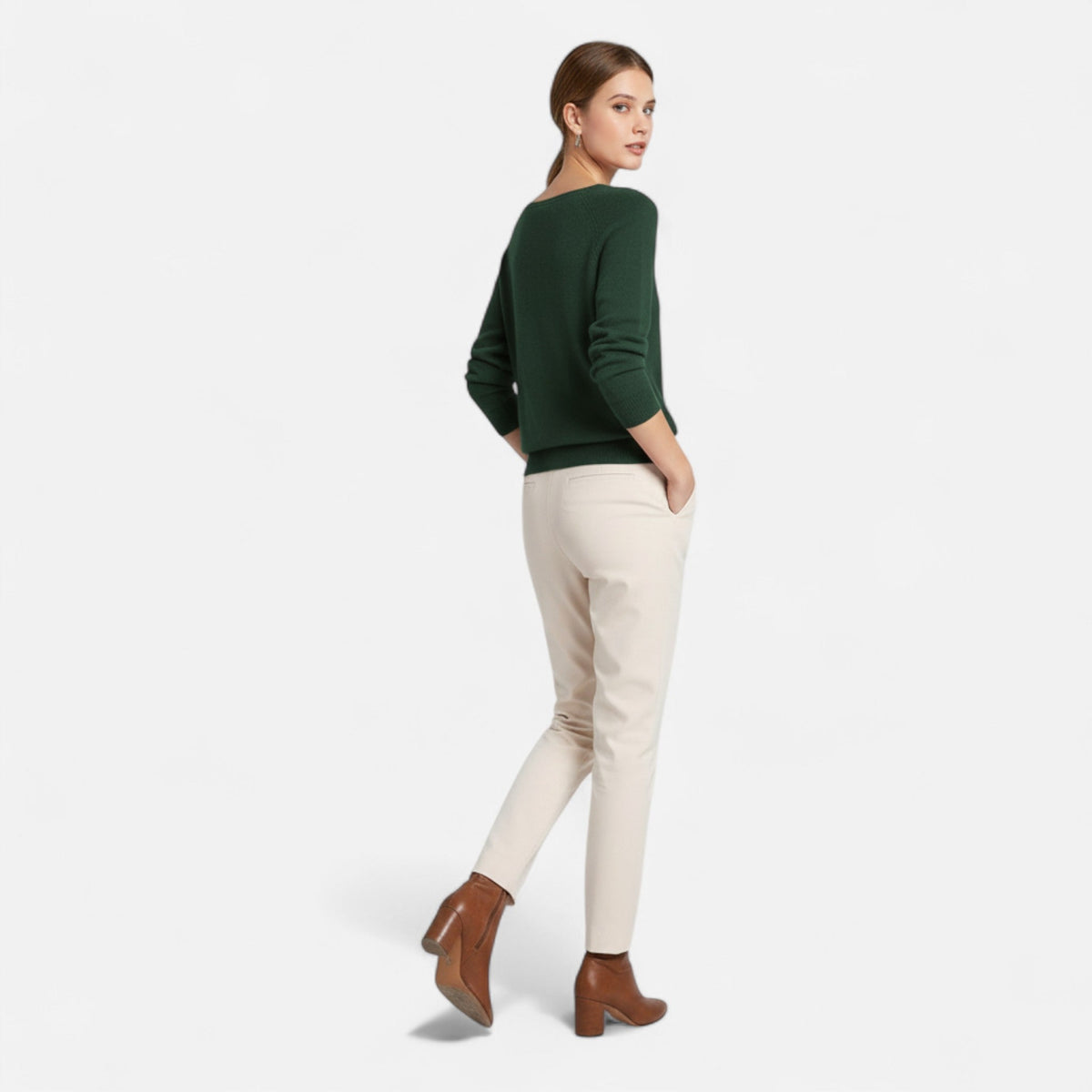 Pull femme mérinos col rond ajusté douceur et élégance