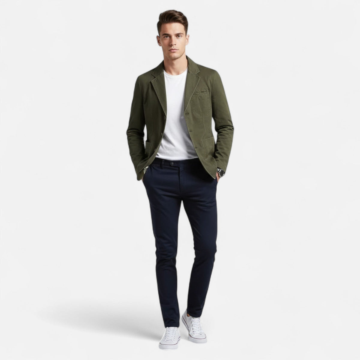 Blazer homme grande taille coupe tailleur trois boutons