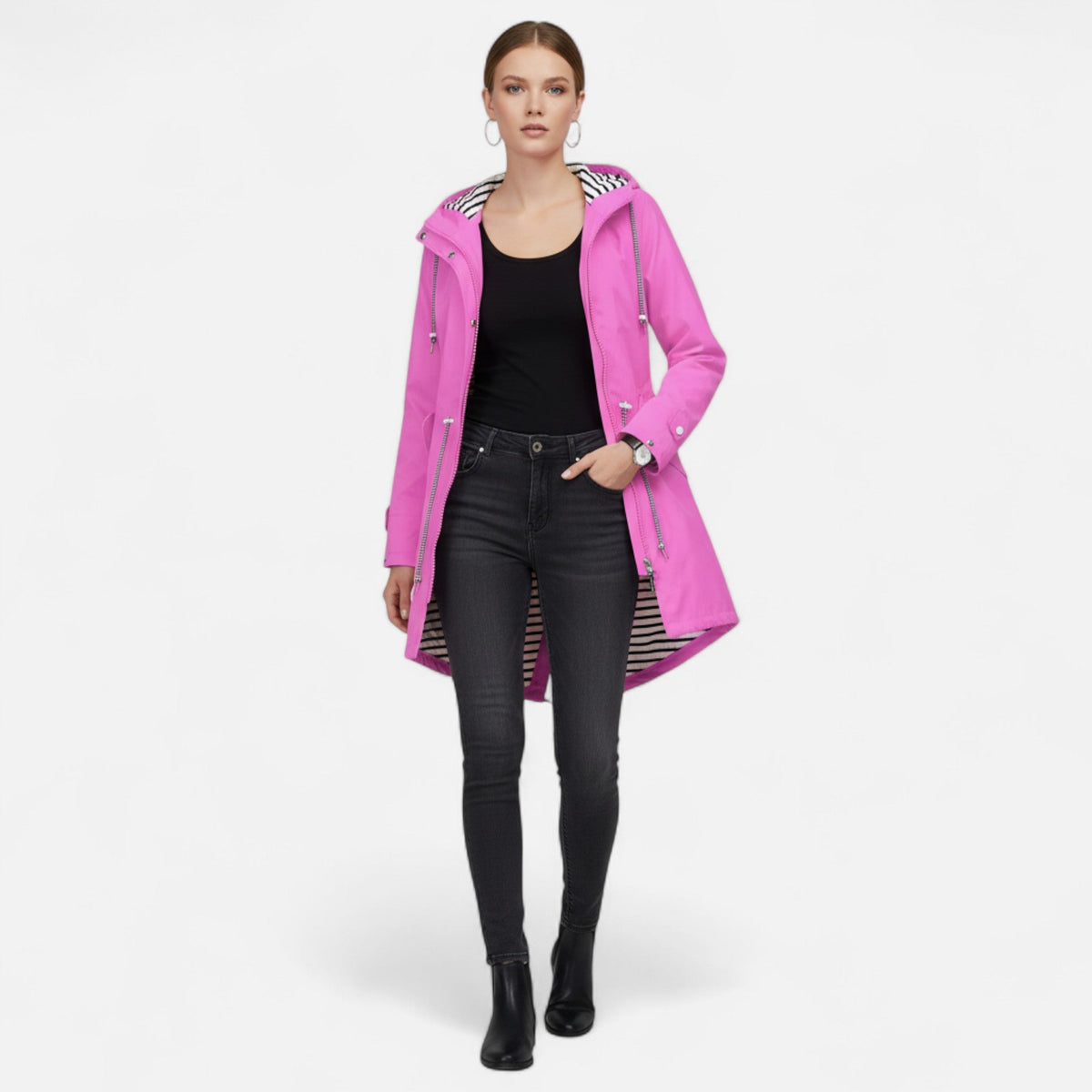 Veste femme imperméable waterproof coupe soignée mi-saison