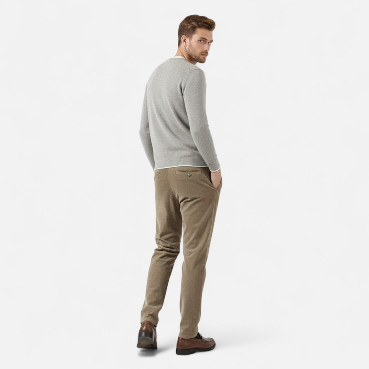 Men's corduroy trousers, classic fit, elegant comfort