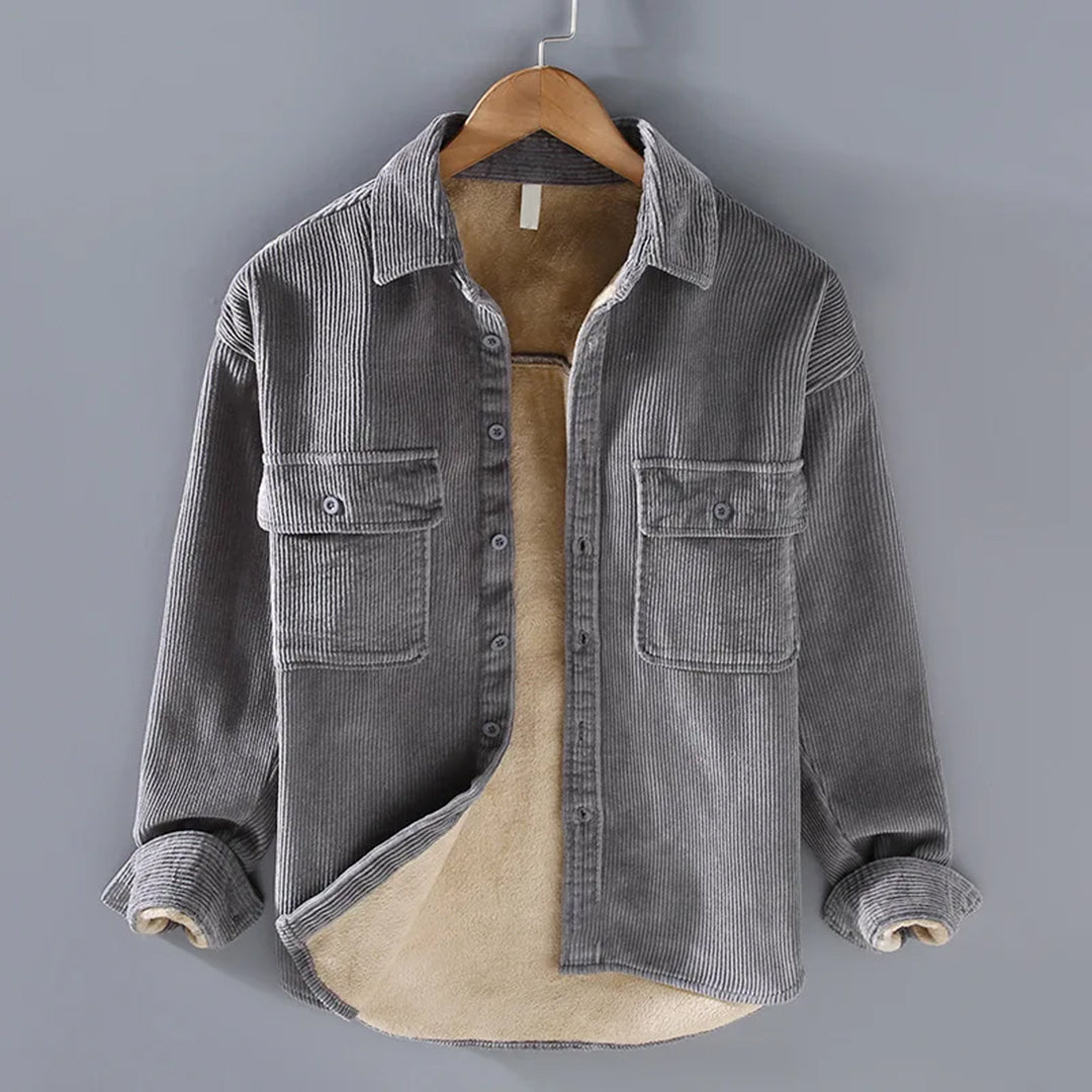 Chaqueta de pana cálida para hombre Peter, abotonada para el invierno
