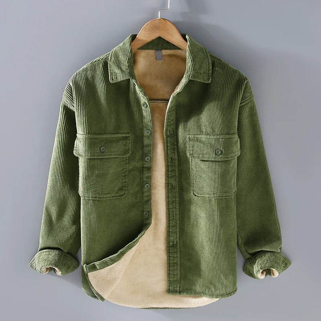 Chaqueta de pana cálida para hombre Peter, abotonada para el invierno