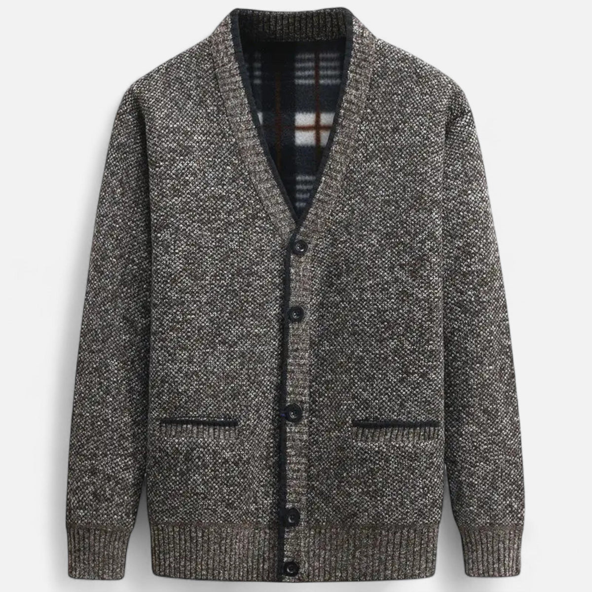Cardigan homme maille tricotée col v élégant hiver confort