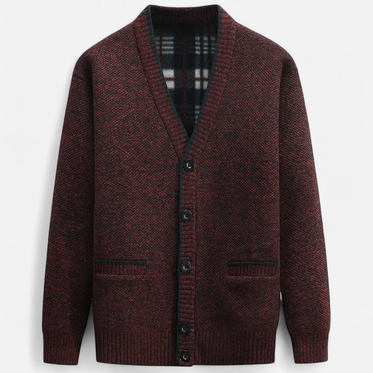 Cardigan homme maille tricotée col v élégant hiver confort