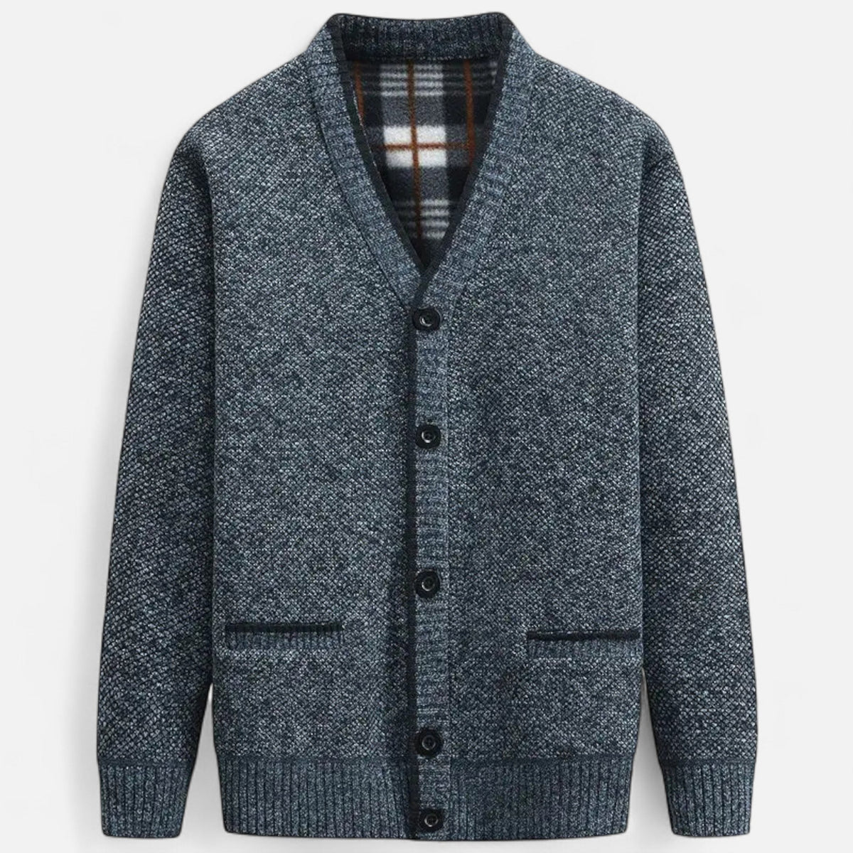 Cardigan homme maille tricotée col v élégant hiver confort