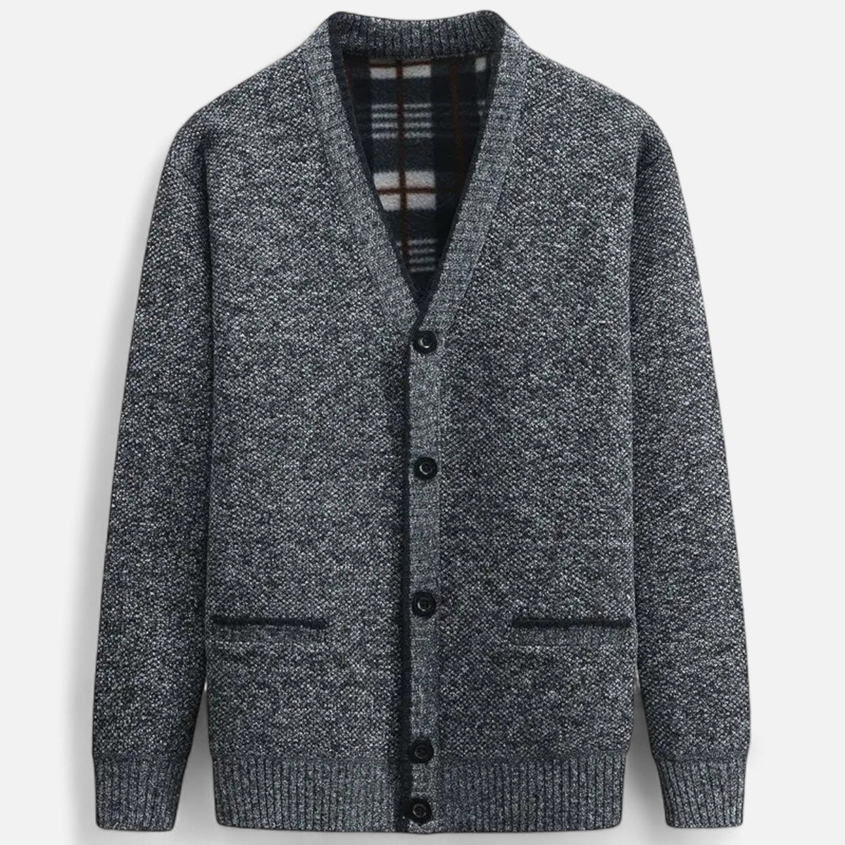 Cardigan homme maille tricotée col v élégant hiver confort