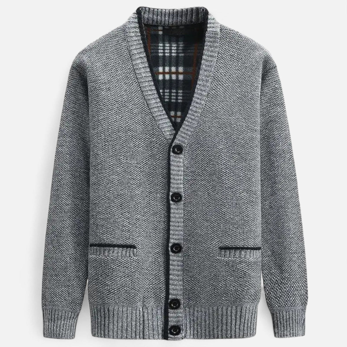 Cardigan homme maille tricotée col v élégant hiver confort