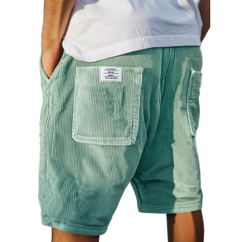 Short décontracté en velours pour homme — bermuda de loisirs à poches