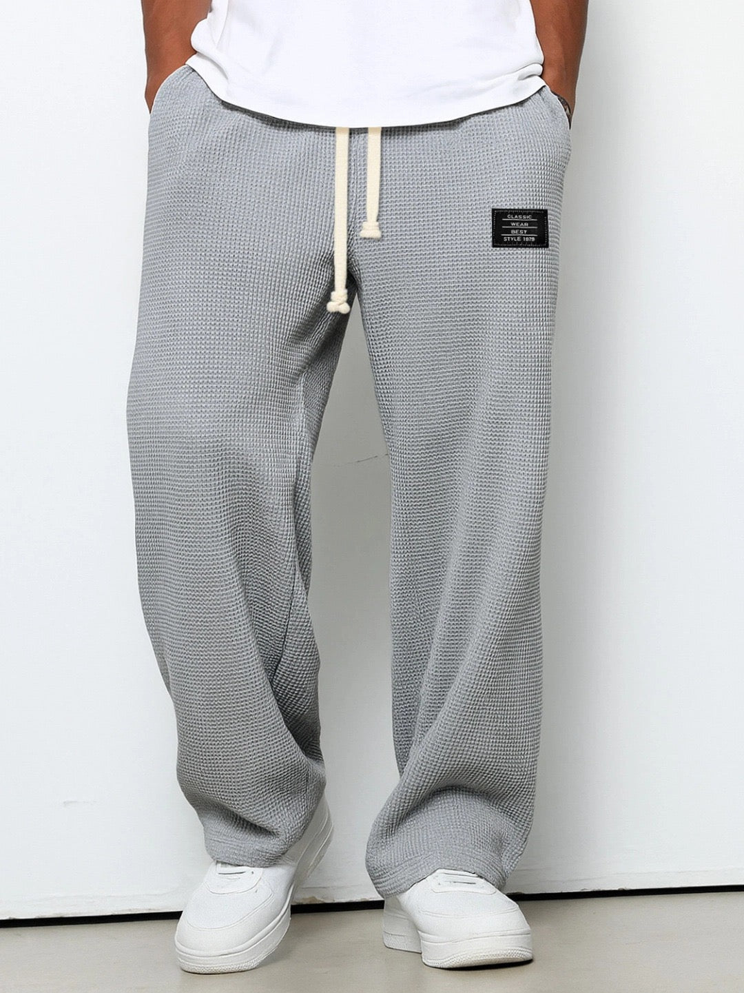Pantalon homme quotidien coupe décontractée taille réglable léger