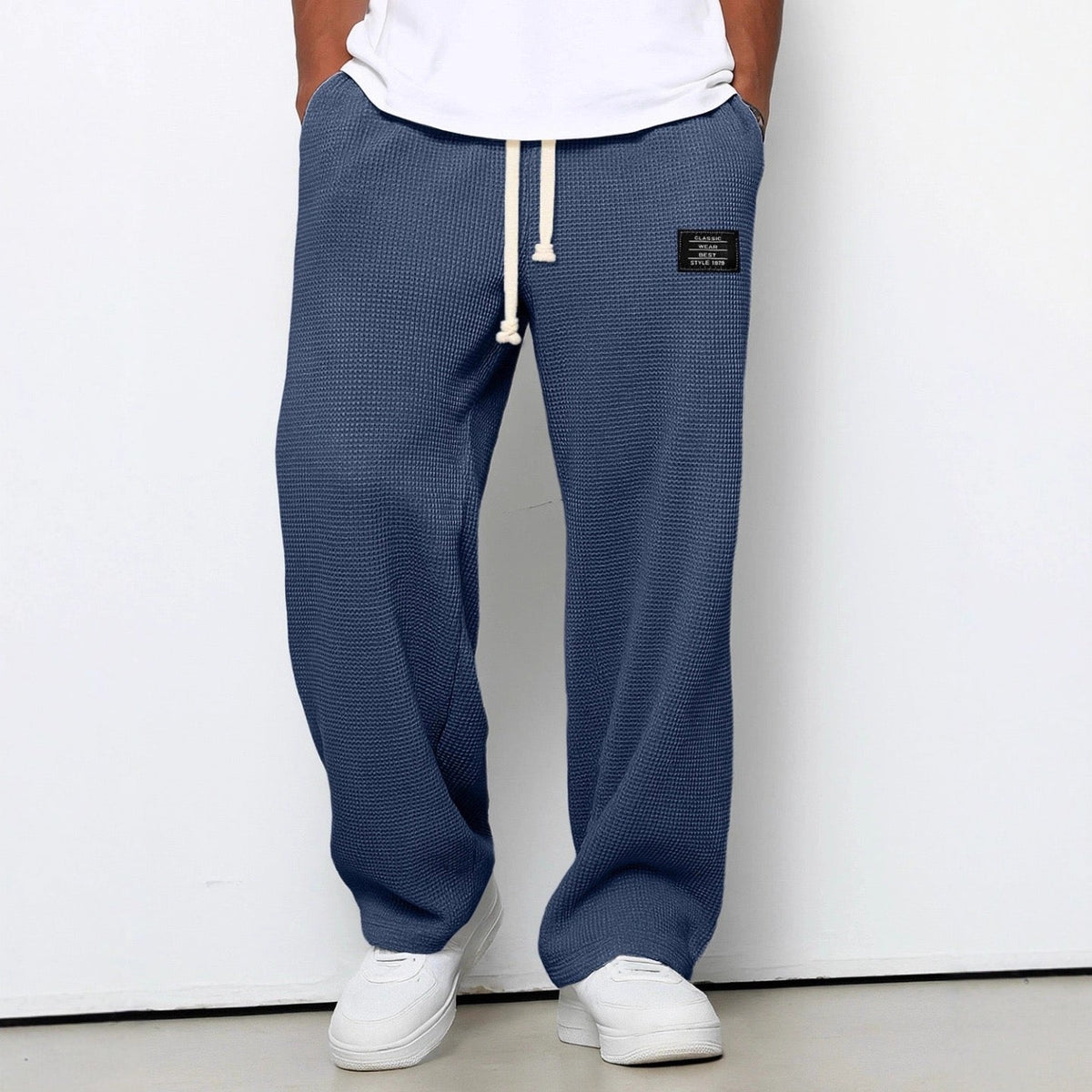 Pantalon homme quotidien coupe décontractée taille réglable léger