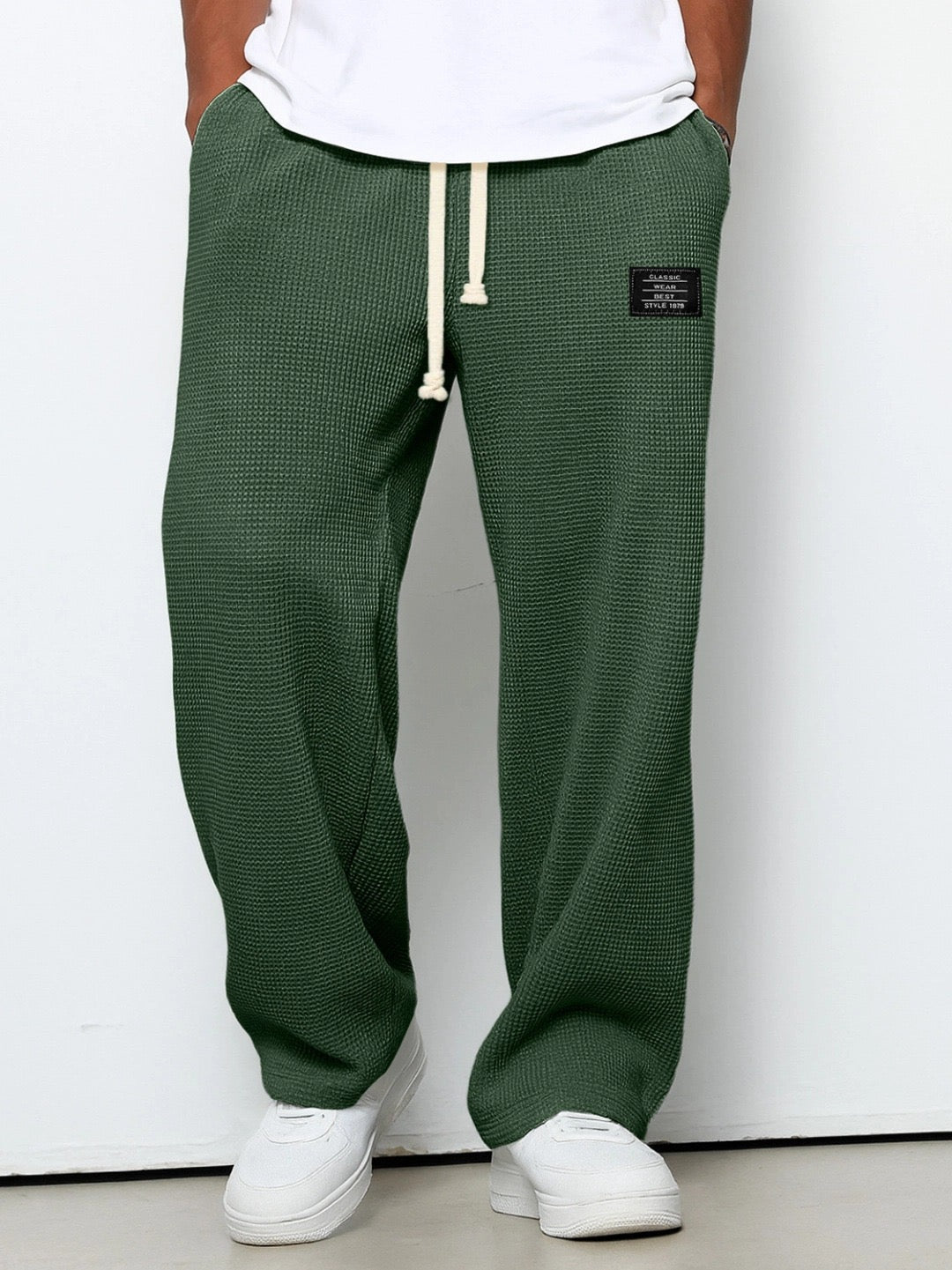 Pantalon homme quotidien coupe décontractée taille réglable léger