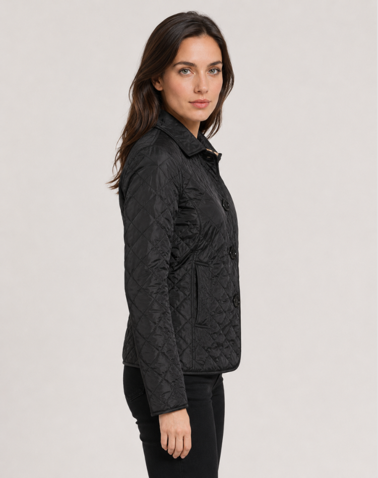 Veste matelassée femme transition col boutons élégante