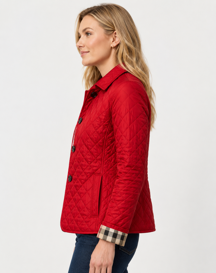 Veste matelassée femme transition col boutons élégante