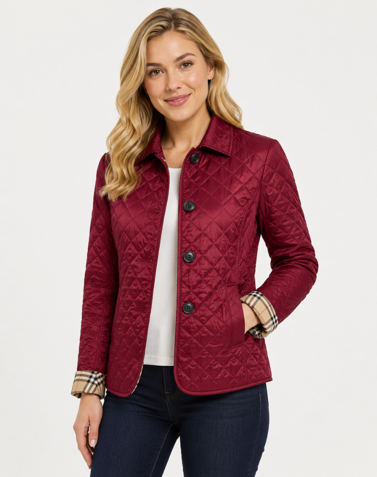 Veste matelassée femme transition col boutons élégante