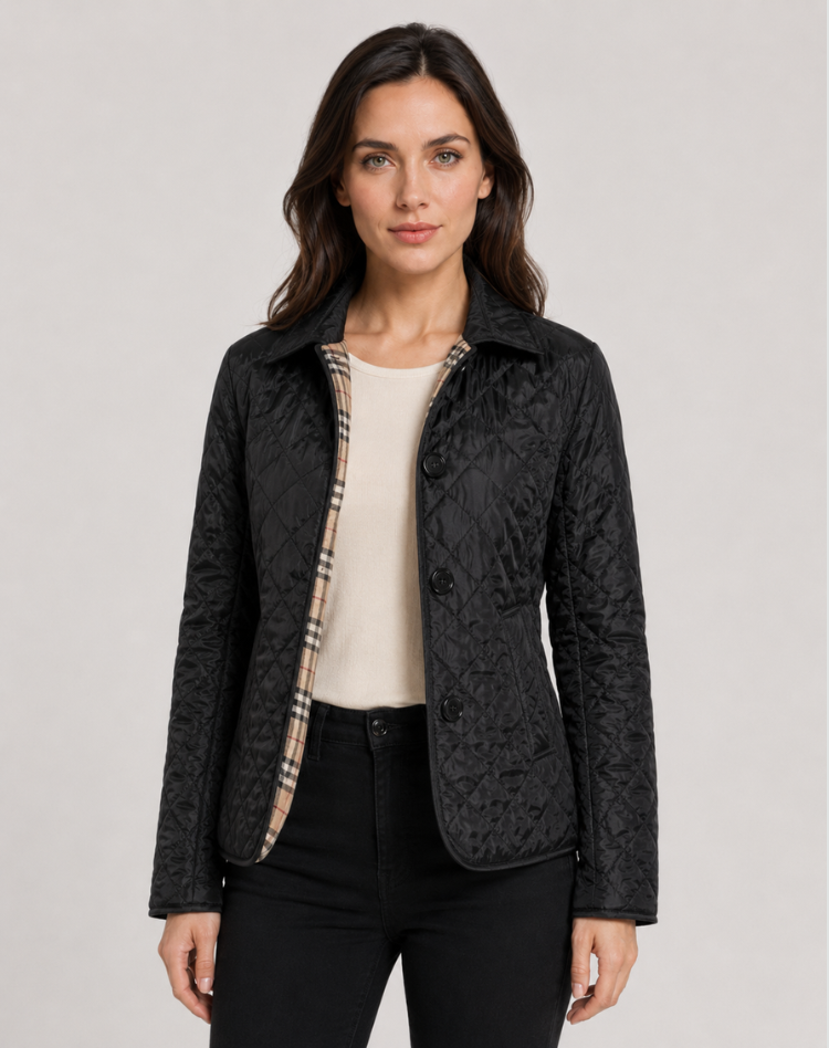 Veste matelassée femme transition col boutons élégante