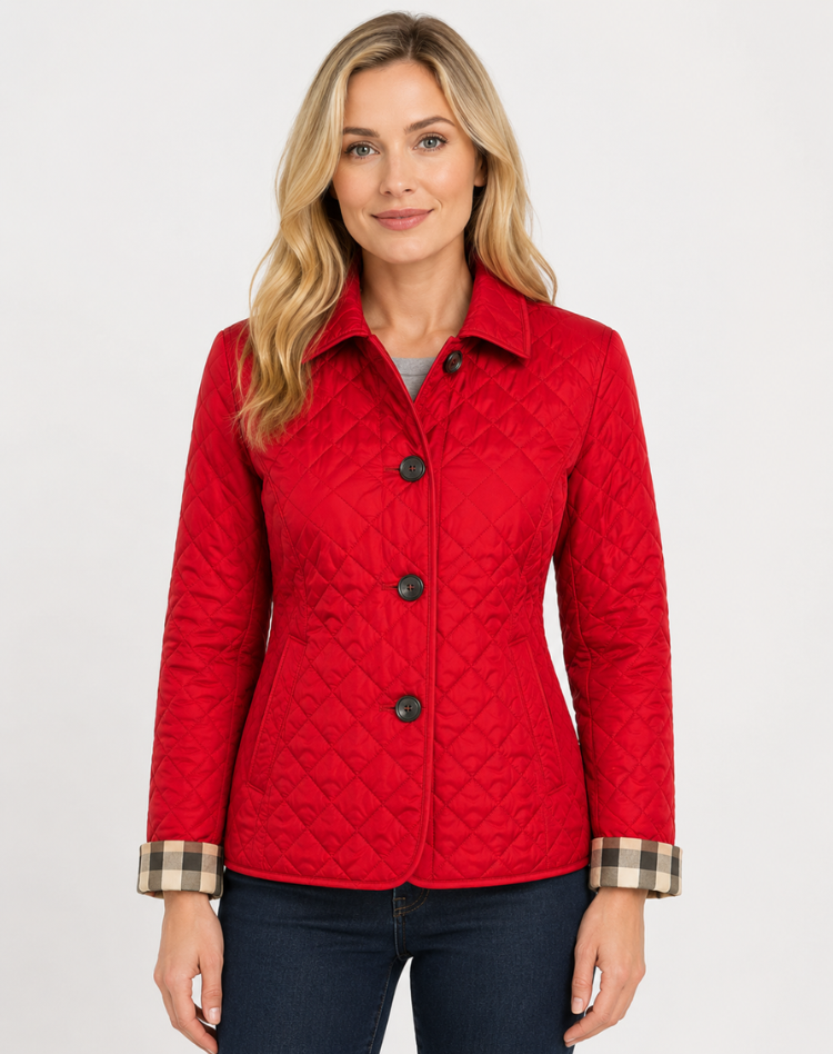 Veste matelassée femme transition col boutons élégante